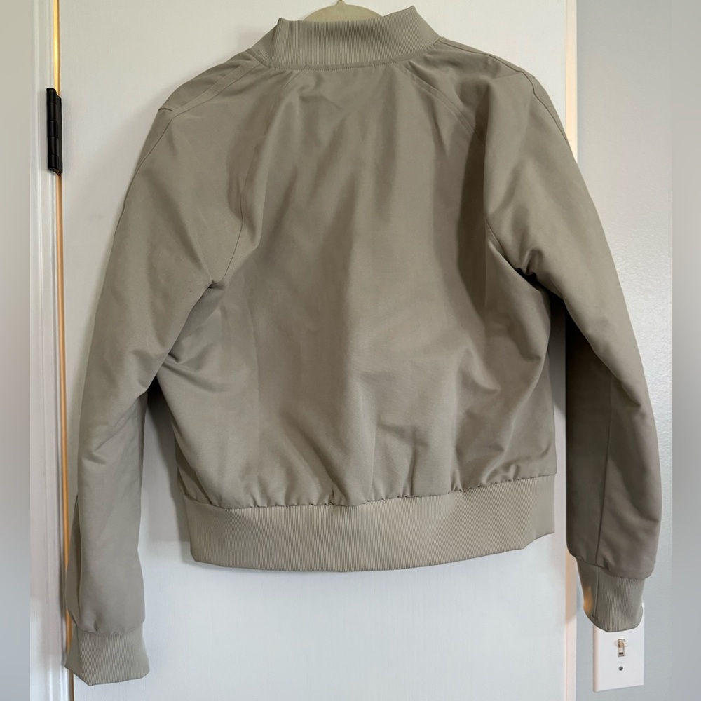 NWOT Lululemon Non-Stop Cotton Bomber Jacket, size 10, raw linen - Picture 5 of 13